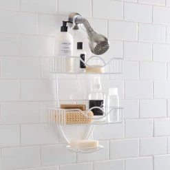 Bath Bliss Rainbow Style Design Shower Caddy 9 Bath Bliss Rainbow Style Design Shower Caddy -Toilet Storage Shop white bath bliss shower caddies 4010 wht 4f 1000