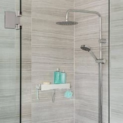 Better Living Clever Flip Shelf in White -Toilet Storage Shop white better living shower caddies 15354 44 1000