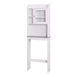 Cadeninc 7.50 in. W x 68.10 in. H x 23.22 in. D White CARB P2 MDF Over-the-Toilet Storage in White