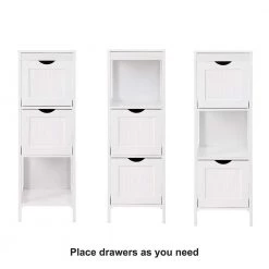 Cadeninc 11.80 in. W x 35.10 in. H x 11.80 in. D White CARB P2 MDF Over-the-Toilet Storage in White -Toilet Storage Shop white cadeninc over the toilet storage zh jmw4885 1f 1000