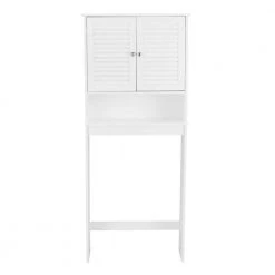 CASAINC 26 in. W x 61.8 in. H x 10 in. D White Over-the-Toilet Storage