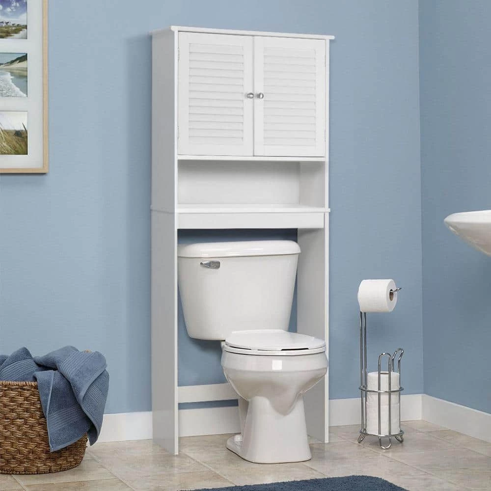 CASAINC 26 in. W x 61.8 in. H x 10 in. D White Over-the-Toilet Storage 4 CASAINC 26 in. W x 61.8 in. H x 10 in. D White Over-the-Toilet Storage - Image 2