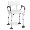 CASAINC Aluminum Shower Seat with Removable Armrests and Back