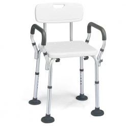 CASAINC Aluminum Shower Seat with Removable Armrests and Back