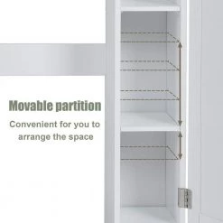 Costway 34.5 in. W x 38.5 in. H x 7 in. D White Over-the-Toilet Storage -Toilet Storage Shop white costway over the toilet storage ghm0008 76 1000