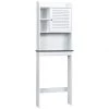 Costway 23.5 in. W x 68.5 in. H x 7.5 in. D White Over-the-Toilet Storage