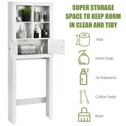 Costway 24 in. W x 65 in. H x 8 in. D White Over-the-Toilet Storage -Toilet Storage Shop white costway over the toilet storage hw66183 1f 1000