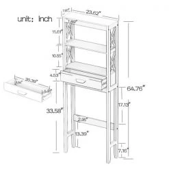 EPOWP 8 in. W x 65 in. H x 24 in. D White Over-the-Toilet Storage -Toilet Storage Shop white epowp over the toilet storage liuy w28227728 4f 1000