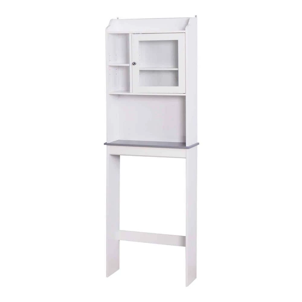 EPOWP 23.2 in. W x 68 in. H x 7.5 in. D White Over-the-Toilet Storage 4 EPOWP 23.2 in. W x 68 in. H x 7.5 in. D White Over-the-Toilet Storage - Image 2