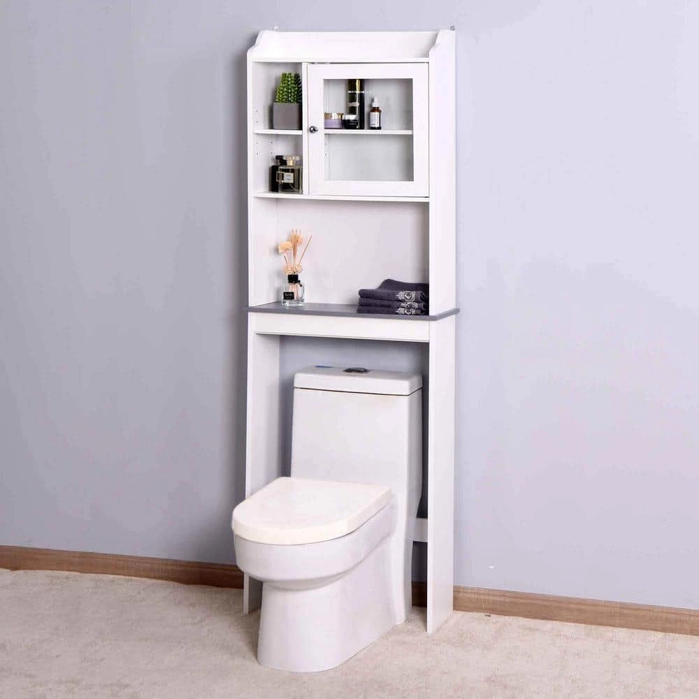 EPOWP 23.2 in. W x 68 in. H x 7.5 in. D White Over-the-Toilet Storage 9 EPOWP 23.2 in. W x 68 in. H x 7.5 in. D White Over-the-Toilet Storage - Image 7