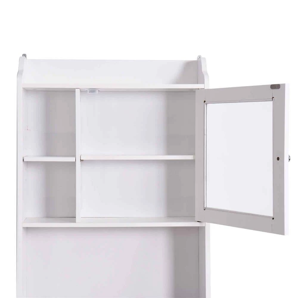 EPOWP 23.2 in. W x 68 in. H x 7.5 in. D White Over-the-Toilet Storage 5 EPOWP 23.2 in. W x 68 in. H x 7.5 in. D White Over-the-Toilet Storage - Image 3