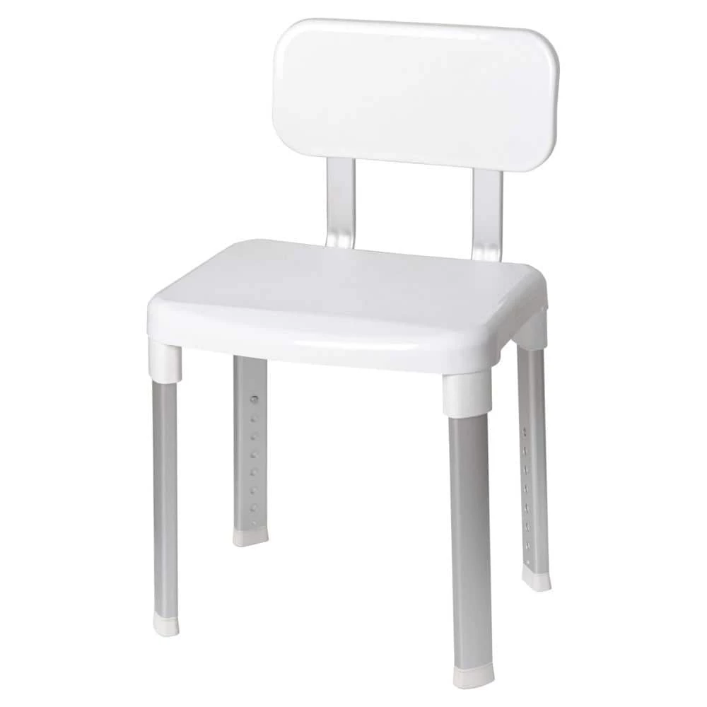 EVEKARE Deluxe Bathroom Safety Shower Seat with Back Support in White 3 EVEKARE Deluxe Bathroom Safety Shower Seat with Back Support in White