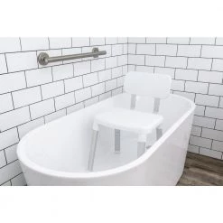 EVEKARE Deluxe Bathroom Safety Shower Seat with Back Support in White 5 EVEKARE Deluxe Bathroom Safety Shower Seat with Back Support in White -Toilet Storage Shop white evekare shower seats evk 0509 itu c3 1000