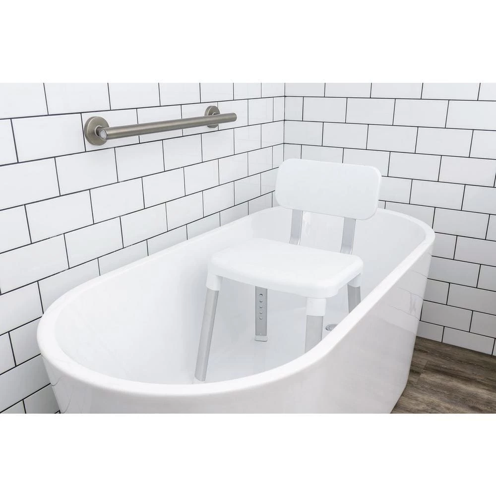 EVEKARE Deluxe Bathroom Safety Shower Seat with Back Support in White 4 EVEKARE Deluxe Bathroom Safety Shower Seat with Back Support in White - Image 2