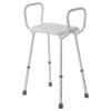 EVEKARE Adjustable Height Shower Seat with Arm Rests in White