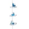 Glacier Bay 3-Tier Tension Corner Pole Shower Caddy in White -Toilet Storage Shop white glacier bay shower caddies 2172wwhd 64 1000