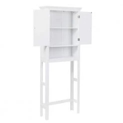 Glitzhome 26 in. W x 68.26 in. H x 9.25 in. D White Over-the-Toilet Storage -Toilet Storage Shop white glitzhome over the toilet storage gh1517002240 44 1000