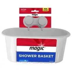 Magic Suction Shower and Bath Basket in White
