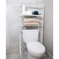 Mind Reader 23.6 in. W x 57.50 in. H x 10 in. D White Over-the-Toilet Storage -Toilet Storage Shop white mind reader over the toilet storage 3toilr wht 31 1000