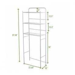 Mind Reader 23.6 in. W x 57.50 in. H x 10 in. D White Over-the-Toilet Storage -Toilet Storage Shop white mind reader over the toilet storage 3toilr wht 4f 1000