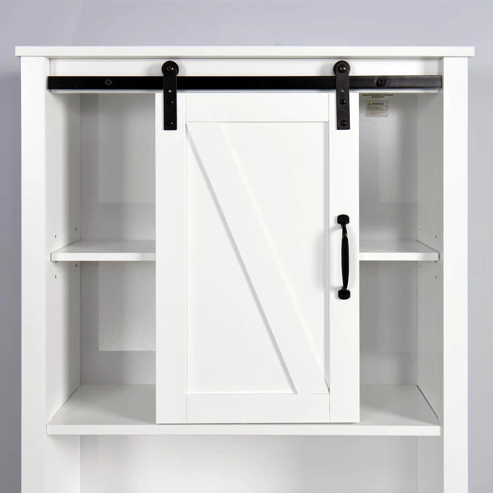 Miscool Naples 27.16 in. W x 67 in. H x 9.06 in. D White Over-the-Toilet Storage with Adjustable Shelves 9 Miscool Naples 27.16 in. W x 67 in. H x 9.06 in. D White Over-the-Toilet Storage with Adjustable Shelves - Image 7