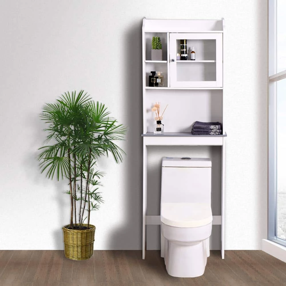 Nestfair 23 in. W x 68 in. H x 7 in. D White Over-the-Toilet Storage Cabinet 5 Nestfair 23 in. W x 68 in. H x 7 in. D White Over-the-Toilet Storage Cabinet - Image 3