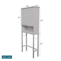 Unbranded 30.6 in. W x 68.2 in. H x 9.8 in. D White Over-the-Toilet Storage Space Saver -Toilet Storage Shop white over the toilet storage aybszhd1598 76 1000