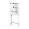 Unbranded 27.16 in. W x 67 in. H x 9.06 in. D White MDF Over the Toilet Storage Cabinet -Toilet Storage Shop white over the toilet storage aybszhd181 64 1000