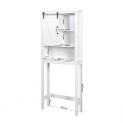 Unbranded 27.16 in. W x 67 in. H x 9.06 in. D White MDF Over the Toilet Storage Cabinet -Toilet Storage Shop white over the toilet storage aybszhd892 76 1000