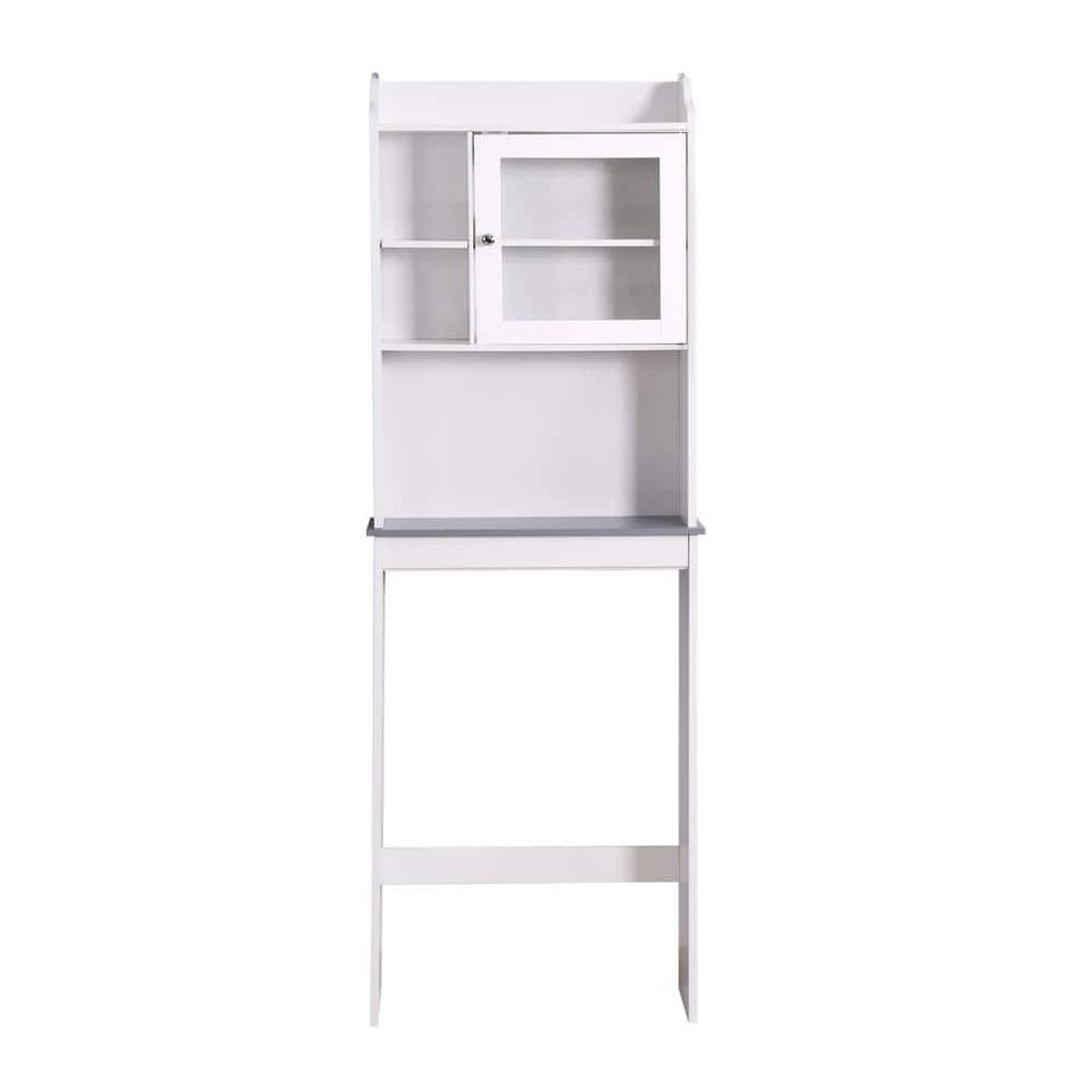 Unbranded Modern 23.25 in. W x 69 in. H x 7.25 in. D White MDF Home Over-the-Toilet Storage for Bathroom with Adjustable Shelf 3 Unbranded Modern 23.25 in. W x 69 in. H x 7.25 in. D White MDF Home Over-the-Toilet Storage for Bathroom with Adjustable Shelf