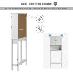 Unbranded 24 in. W x 62 in. H x 9 in. D White MDF Home Over-the-Toilet Storage for Bathroom with Adjustable Shelf -Toilet Storage Shop white over the toilet storage ba 50aak fa 1000