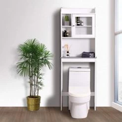 Unbranded 23.22 in. W x 68.11 in. H x 7.48 in. D White Over-the-Toilet Storage Cabinet 10 Unbranded 23.22 in. W x 68.11 in. H x 7.48 in. D White Over-the-Toilet Storage Cabinet -Toilet Storage Shop white over the toilet storage cuu7040332 4f 1000