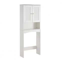 FORCLOVER 23.6 in. W x 61.8 in. H x 9 in. D White Over-the-Toilet Storage
