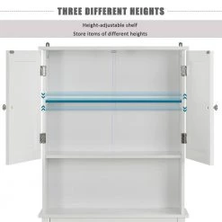 Maincraft 23.6 in. W x 62 in. H x 8.9 in. D White MDF Over-the-Toilet Storage with Adjustable Shelf -Toilet Storage Shop white over the toilet storage hhk 194550aak 44 1000