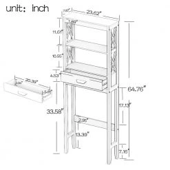 Hooseng Elegy 23.62 in. W x 7.87 in. D x 64.76 in. H White MDF Over-the-Toilet Storage in White 14 Hooseng Elegy 23.62 in. W x 7.87 in. D x 64.76 in. H White MDF Over-the-Toilet Storage in White -Toilet Storage Shop white over the toilet storage kimw282277281 fa 1000