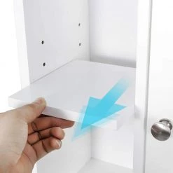 Hooseng Maniere 23.23 in. W x 68.11 in. H x 7.48 in. D White MDF Over-the-Toilet Storage in White -Toilet Storage Shop white over the toilet storage kimw409315651 1f 1000