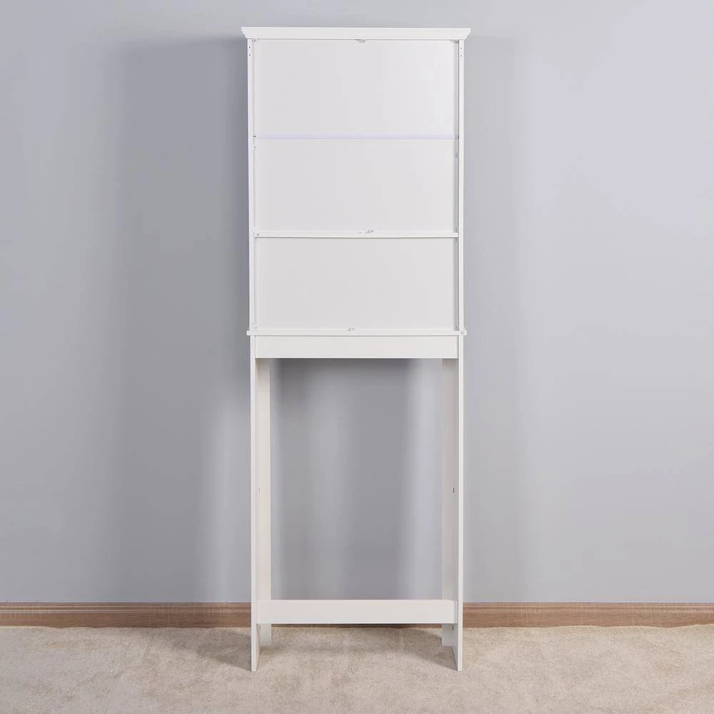 Hooseng Gypsus 23.6 in. W x 67.3 in. H x 7.7 in. D White MDF Over-the-Toilet Storage 8 Hooseng Gypsus 23.6 in. W x 67.3 in. H x 7.7 in. D White MDF Over-the-Toilet Storage - Image 6