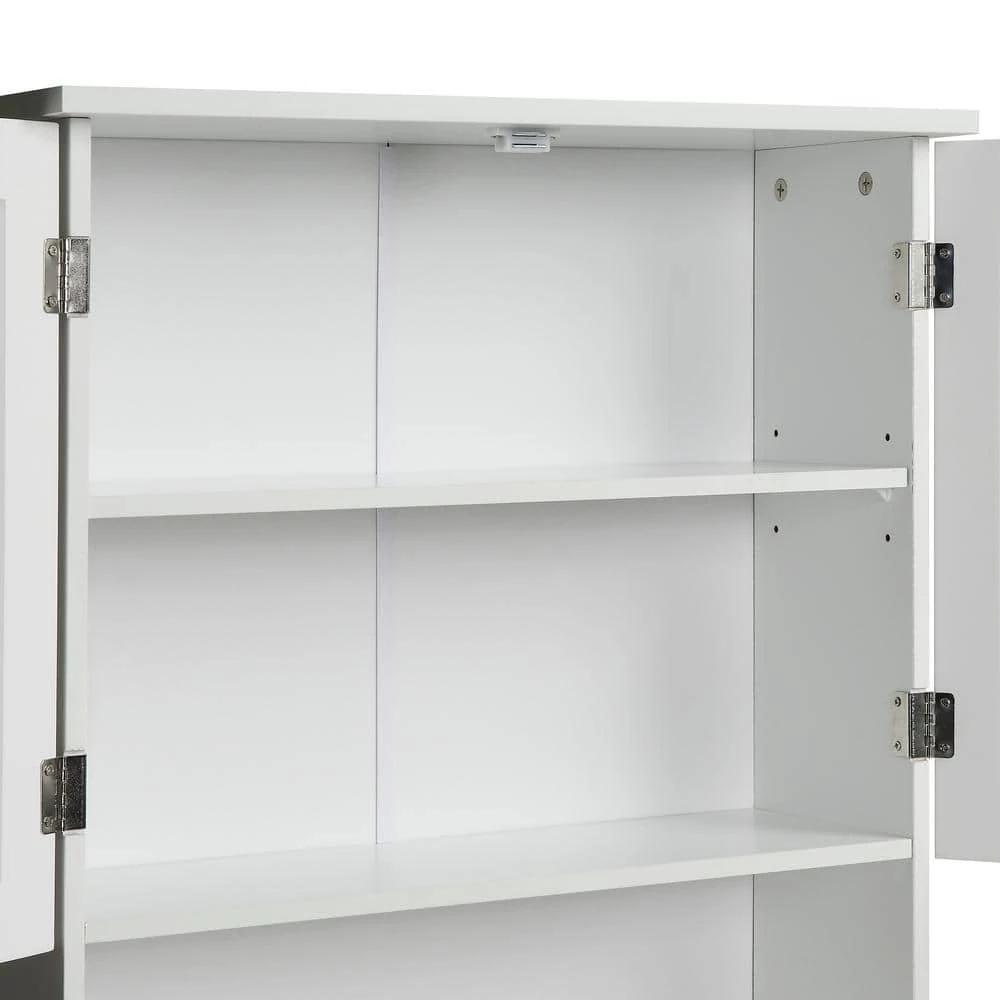 Polibi 23.6 in. W x 62 in. H x 8.9 in. D White Over-the-Toilet Storage with Adjustable Shelf Collect Cabinet 7 Polibi 23.6 in. W x 62 in. H x 8.9 in. D White Over-the-Toilet Storage with Adjustable Shelf Collect Cabinet - Image 6