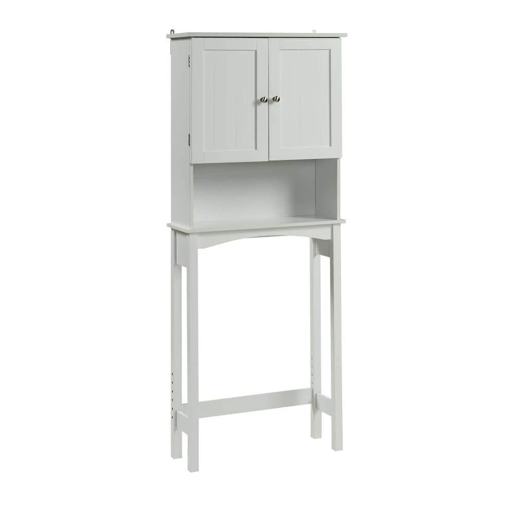 Polibi 23.6 in. W x 62 in. H x 8.9 in. D White Over-the-Toilet Storage with Adjustable Shelf Collect Cabinet 2 Polibi 23.6 in. W x 62 in. H x 8.9 in. D White Over-the-Toilet Storage with Adjustable Shelf Collect Cabinet