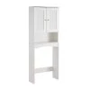 Unbranded 23.62 in. W x 61.81 in. H x 9.05 in. D White Over-the-Toilet Storage Bathroom Cabinet