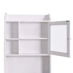 Tunuo 23.25 in. W x 68 in. H x 7.5 in. D White MDF Over-the-Toilet Storage -Toilet Storage Shop white over the toilet storage sf2369wh 44 1000
