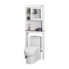 FORCLOVER 23.22 in. W x 68 in. H x 7.5 in. D White Wood Modern Over-the-Toilet Storage in White -Toilet Storage Shop white over the toilet storage tuemfzh09 64 1000