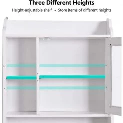 FORCLOVER 23.22 in. W x 68 in. H x 7.5 in. D White Wood Modern Over-the-Toilet Storage in White -Toilet Storage Shop white over the toilet storage tuemfzh09 77 1000