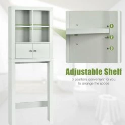 FORCLOVER 24 in. W x 65 in. H x 8 in. D White Bathroom Over-the-Toilet Storage Bathroom Space Saver with Adjustable Shelf -Toilet Storage Shop white over the toilet storage w183 h66h 1f 1000