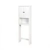 Unbranded Audriana 23.62 in. W x 67.32 in. H x 7.72 in. D White MDF Over-the-Toilet Storage