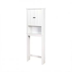 Unbranded Audriana 23.62 in. W x 67.32 in. H x 7.72 in. D White MDF Over-the-Toilet Storage