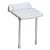 Unbranded 14 in. Wall Mount Slatted Folding Shower Seat with Legs in White -Toilet Storage Shop white plastic shower seats iss193 64 1000