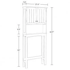 RiverRidge Home Ashland 27.44 in. W x 64.88 in. H x 7.81 in. D White Over-the-Toilet Storage 21 RiverRidge Home Ashland 27.44 in. W x 64.88 in. H x 7.81 in. D White Over-the-Toilet Storage -Toilet Storage Shop white riverridge home over the toilet storage 06 090 1f 1000
