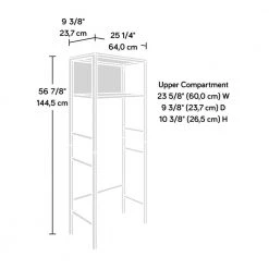 SAUDER North Avenue 25.197 in. W x 56.89 in. H x 9.331 in. D White Over-the Toilet Storage Etagere 14 SAUDER North Avenue 25.197 in. W x 56.89 in. H x 9.331 in. D White Over-the Toilet Storage Etagere -Toilet Storage Shop white sauder over the toilet storage 430298 44 1000