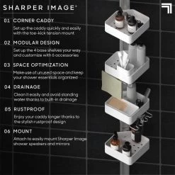 Sharper Image Shower Caddy 4-Tier 16 Sharper Image Shower Caddy 4-Tier -Toilet Storage Shop white sharper image shower caddies 1012445 1d 1000